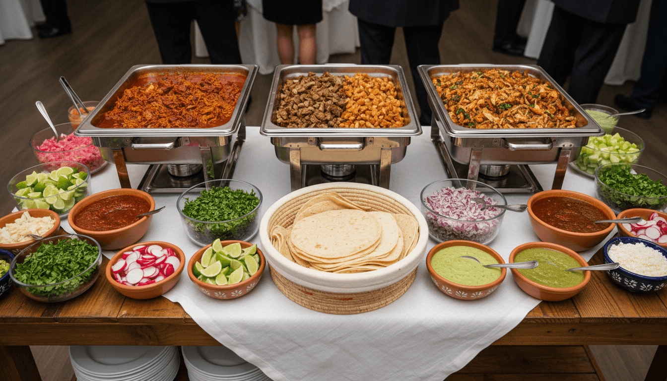 Taco bar catering setup